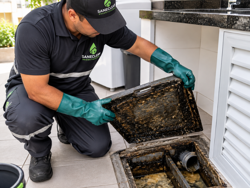 como limpar a caixa de gordura da cozinha residencial
